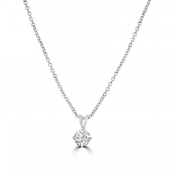 18ct White Gold 1.20ct Diamond Solitaire Pendant GSI3