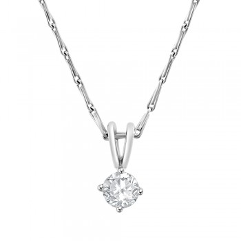 18ct White Gold Solitaire .33ct Diamond Pendant