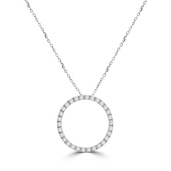 18ct White Gold Diamond Circle of Life Pendant chain