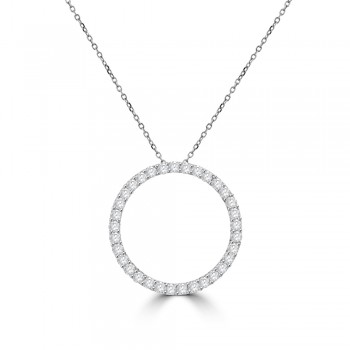 18ct White Gold 1.00ct Diamond Circle of Life Pendant Chain