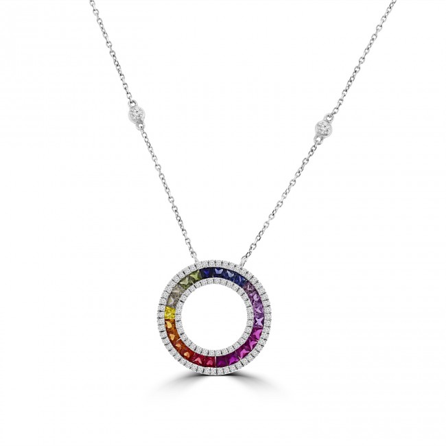 Rainbow sapphire hotsell pendant