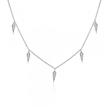 18ct White Gold Diamond Kite Station Necklace