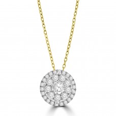 18ct Gold .70ct Diamond Mirage Cluster Pendant chain