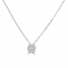 18ct White Gold Princess and Marquise Diamond Pendant Chain