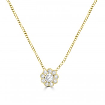 18ct Gold DSi2 Diamond Daisy Cluster pendant