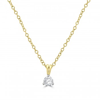 18ct Gold Solitaire DSi2 Diamond Pendant