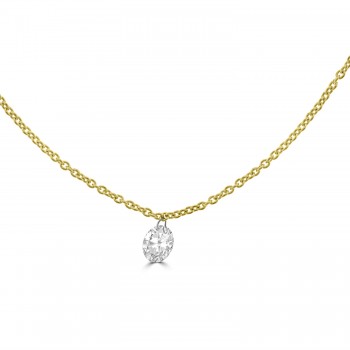 18ct Gold Floating .21ct Diamond pendant chain