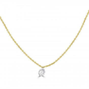 18ct Gold Floating solitaire .30ct Diamond Pendant chain