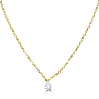 18ct Gold Floating Diamond Solitaire pendant chain