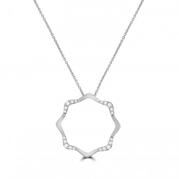 18ct Gold Open Star Diamond pendant chain