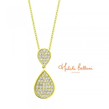18ct Gold Hulchi Belluni Diamond Funghetti pendant chain