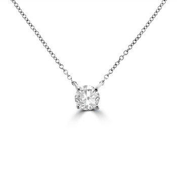 18ct White Gold Solitaire Di1 Diamond Pendant chain 18ct White Gold Solitaire Di1 Diamond Pendant chain