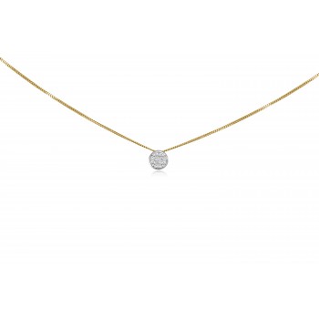 18ct Gold Princess and Marquise cut Diamond Illusion pendant