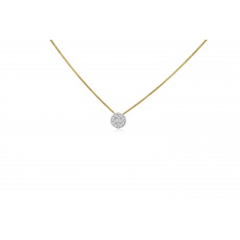 18ct Gold Princess and Marquise Diamond Illusion Pendant chain