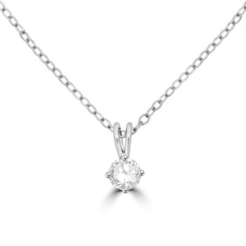 18ct White Gold Solitaire DSi2 Diamond Pendant