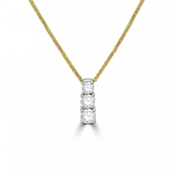 18ct Gold Trilogy GSi2 Diamond pendant chain