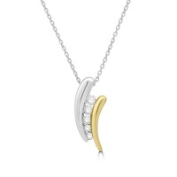 18ct Gold Two Tone Diamond Pea Pod Pendant Chain