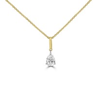 18ct Gold Pear DSi1 Diamond Solitaire drop pendant