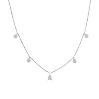 18ct White Gold Pear Pave Diamond Dropper Necklet