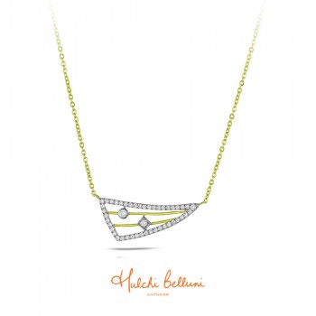 Hulchi Belluni 18ct Gold Cheri Diamond Sail Pendant chain