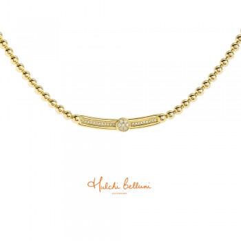 18ct Gold Pave Diamond Tresore Slider Necklet