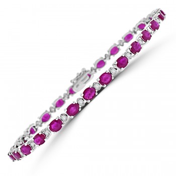 18ct White Gold Ruby and Diamond Bracelet