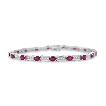 18ct White Gold 5.07ct Ruby and Diamond Bracelet