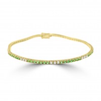 18ct Gold Emerald and Diamond Tennis Bracelet
