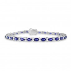 18ct White Gold Sapphire and Diamond Bracelet