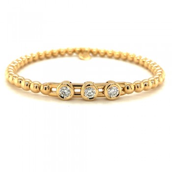18ct Gold Diamond Trilogy Tresore stretch bracelet