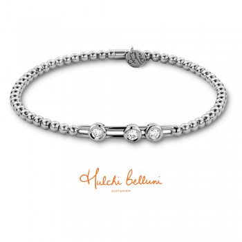 18ct White Gold Trinity Diamond Rubover Tresore bracelet