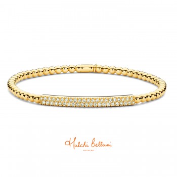 18ct Gold Diamond Pave Bar Tresore Stretch Bracelet