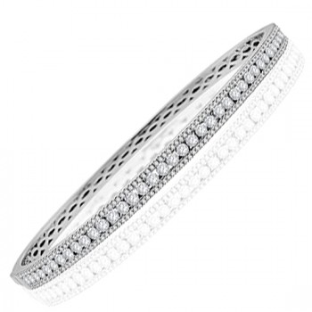 18ct White Gold 3-row Diamond Bangle