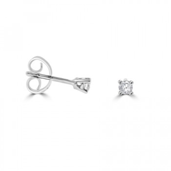 9ct White Gold .10ct Diamond Solitaire Stud Earrings