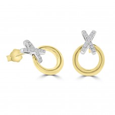 9ct Gold Xs and Os Diamond Stud Earrings