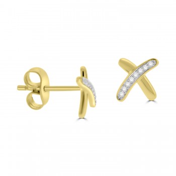 9ct Gold Diamond Kiss stud earrings