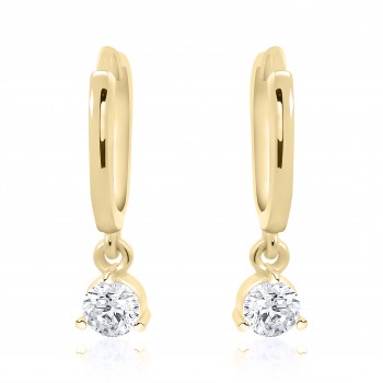 9ct Yellow Gold Hoop with Diamond Drop