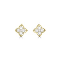 9ct Gold Diamond Star Cluster stud earrings