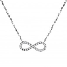 9ct White Gold Infinity Diamond Pendant Chain