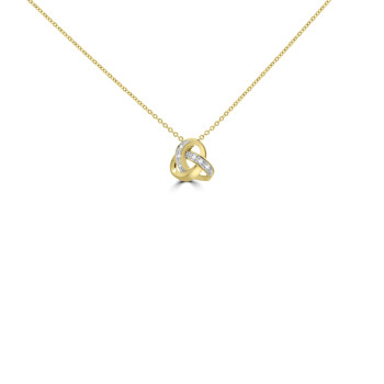 9ct Gold Pave Diamond Knot pendant chain