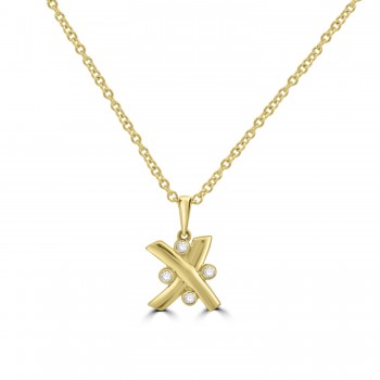 9ct Gold Gaudi inspired Diamond pendant
