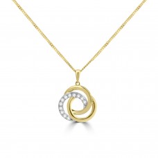 9ct Gold Diamond Trilogy ring pendant