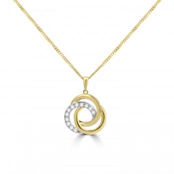 9ct Gold Diamond Trilogy ring pendant