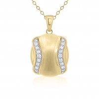 9ct Gold Diamond Cushion Disc pendant chain