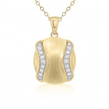 9ct Gold Diamond Cushion Disc pendant chain