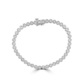 9ct White Gold Diamond Illusion Tennis Bracelet