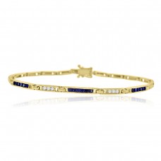 9ct Gold Sapphire & Diamond Bracelet