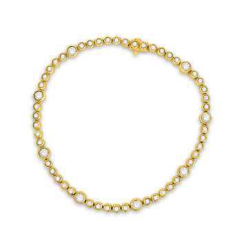 9ct Gold Diamond Rubover Tennis Bracelet