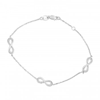 9ct White Gold Diamond Infinity bracelet