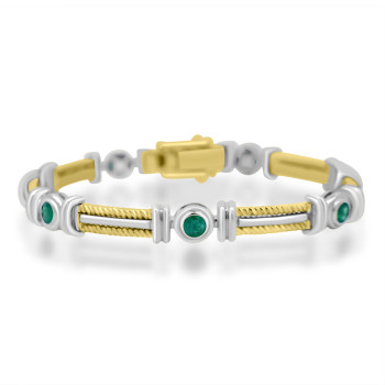 14ct Gold Two Tone Emerald Bracelet 14ct Gold Two Tone Emerald Bracelet